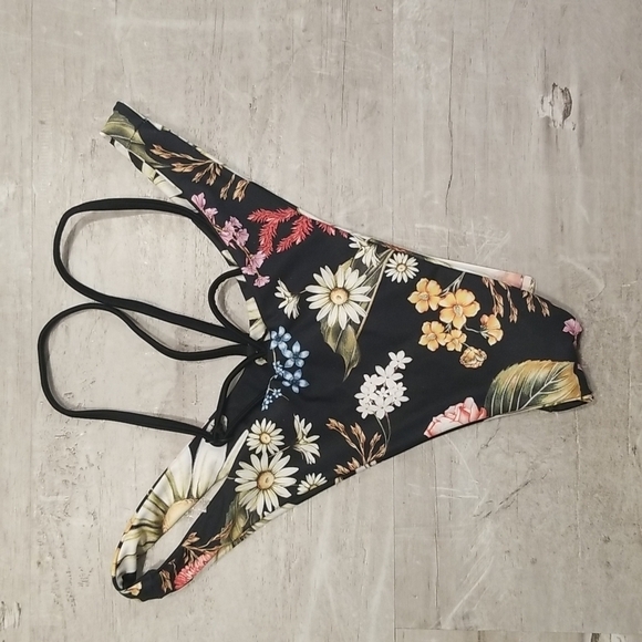 💕AGUA BENDITA💕 Egle Moss Bikini Bottoms ~ Black Floral Print Small S NWT - Picture 14 of 16